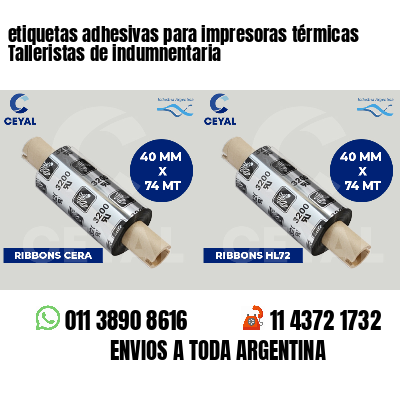etiquetas adhesivas para impresoras térmicas Talleristas de indumnentaria