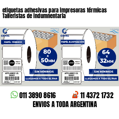 etiquetas adhesivas para impresoras térmicas Talleristas de indumnentaria