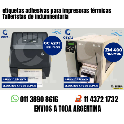 etiquetas adhesivas para impresoras térmicas Talleristas de indumnentaria