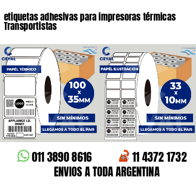 etiquetas adhesivas para impresoras térmicas Transportistas