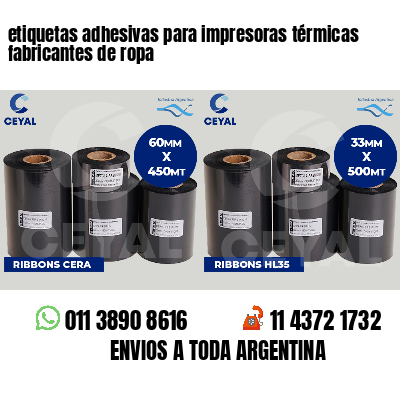 etiquetas adhesivas para impresoras térmicas fabricantes de ropa