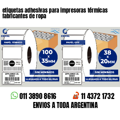 etiquetas adhesivas para impresoras térmicas fabricantes de ropa