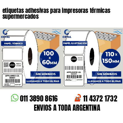 etiquetas adhesivas para impresoras térmicas supermercados