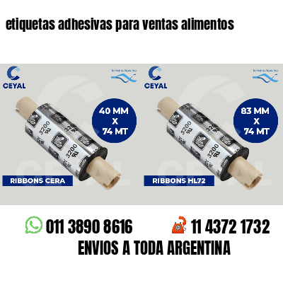 etiquetas adhesivas para ventas alimentos