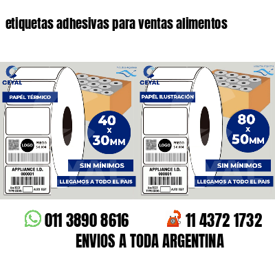 etiquetas adhesivas para ventas alimentos