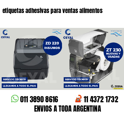 etiquetas adhesivas para ventas alimentos