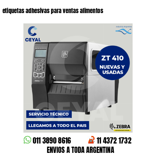 etiquetas adhesivas para ventas alimentos