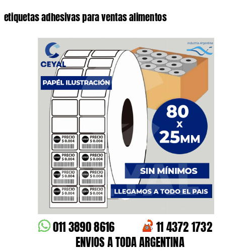 etiquetas adhesivas para ventas alimentos