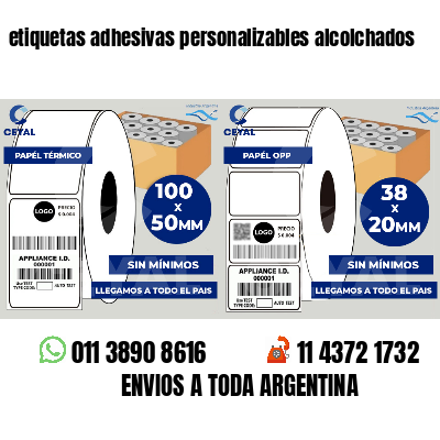 etiquetas adhesivas personalizables alcolchados