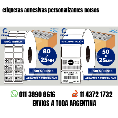 etiquetas adhesivas personalizables bolsos