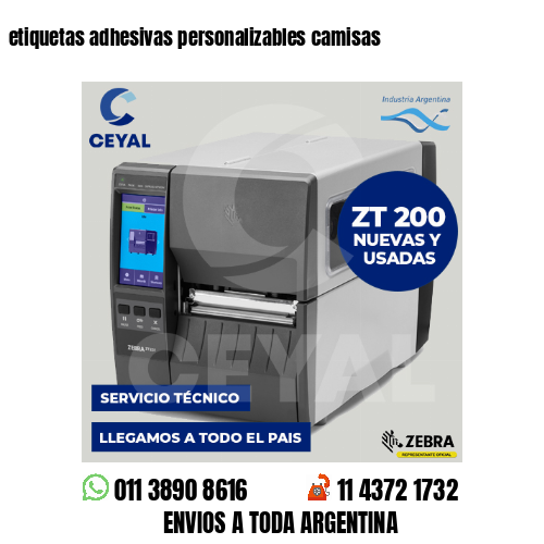 etiquetas adhesivas personalizables camisas