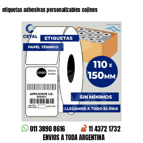 etiquetas adhesivas personalizables cojines