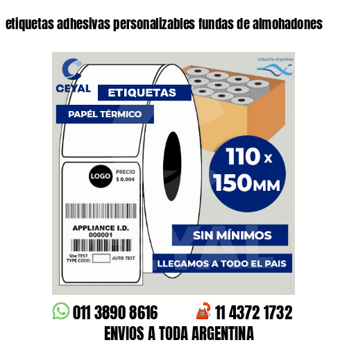 etiquetas adhesivas personalizables fundas de almohadones
