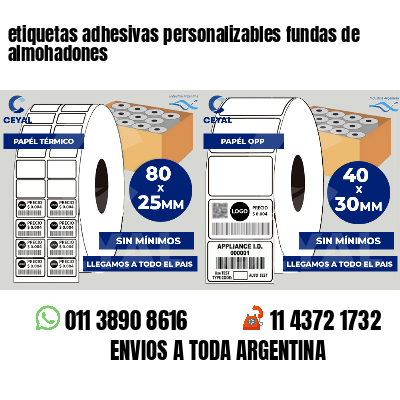 etiquetas adhesivas personalizables fundas de almohadones