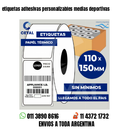 etiquetas adhesivas personalizables medias deportivas