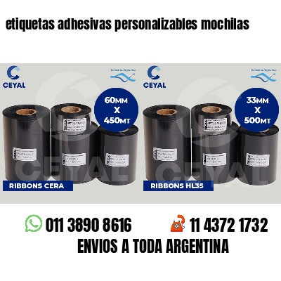 etiquetas adhesivas personalizables mochilas