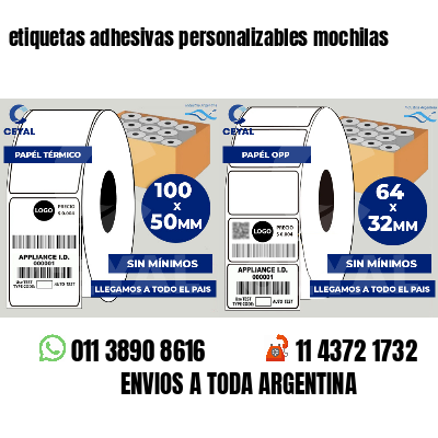etiquetas adhesivas personalizables mochilas