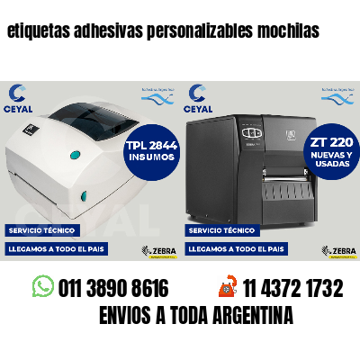 etiquetas adhesivas personalizables mochilas