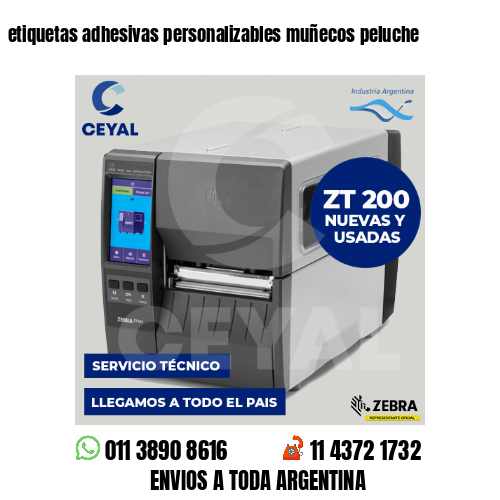 etiquetas adhesivas personalizables muñecos peluche