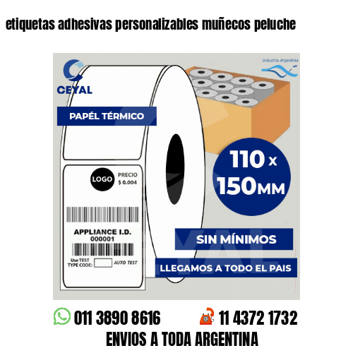 etiquetas adhesivas personalizables muñecos peluche