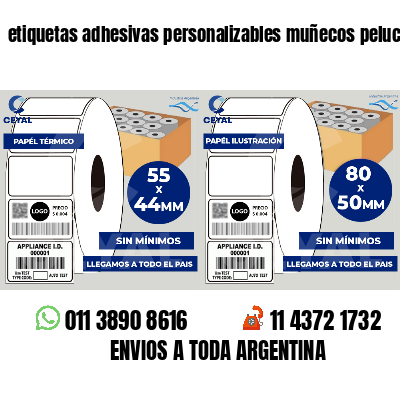 etiquetas adhesivas personalizables muñecos peluche