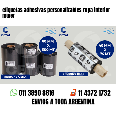etiquetas adhesivas personalizables ropa interior mujer