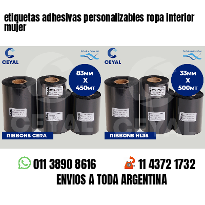 etiquetas adhesivas personalizables ropa interior mujer