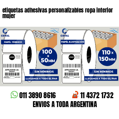 etiquetas adhesivas personalizables ropa interior mujer