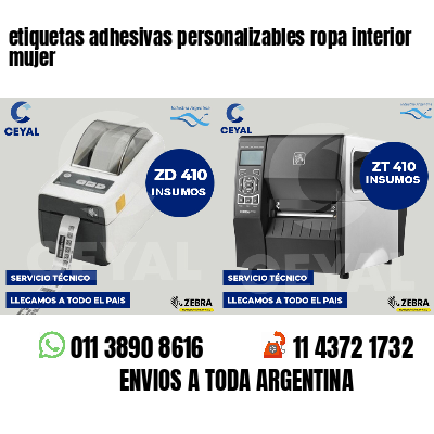 etiquetas adhesivas personalizables ropa interior mujer