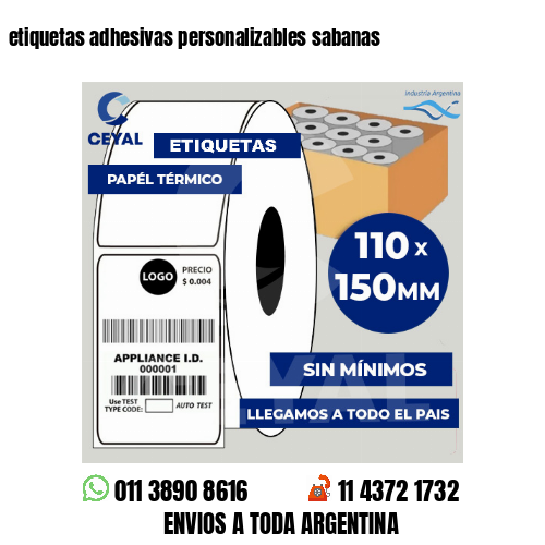 etiquetas adhesivas personalizables sabanas