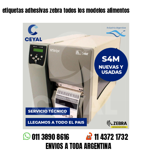 etiquetas adhesivas zebra todos los modelos alimentos