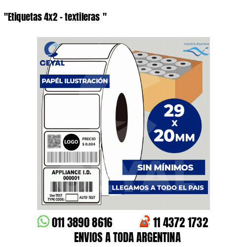 «Etiquetas 4×2 – textileras	«
