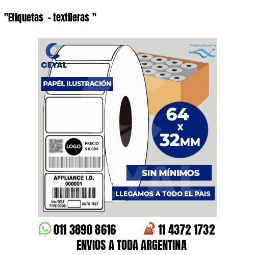 «Etiquetas  – textileras	«