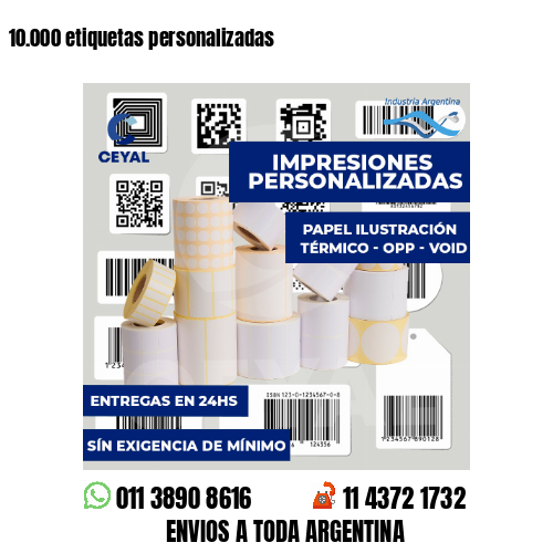 10.000 etiquetas personalizadas