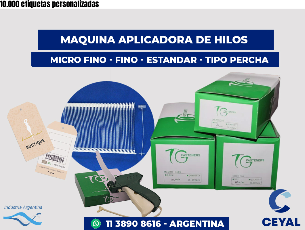 10.000 etiquetas personalizadas
