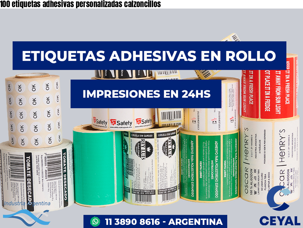 100 etiquetas adhesivas personalizadas calzoncillos