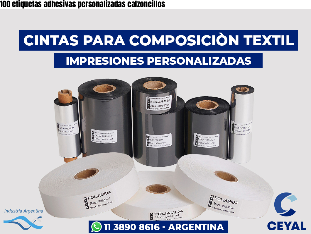 100 etiquetas adhesivas personalizadas calzoncillos