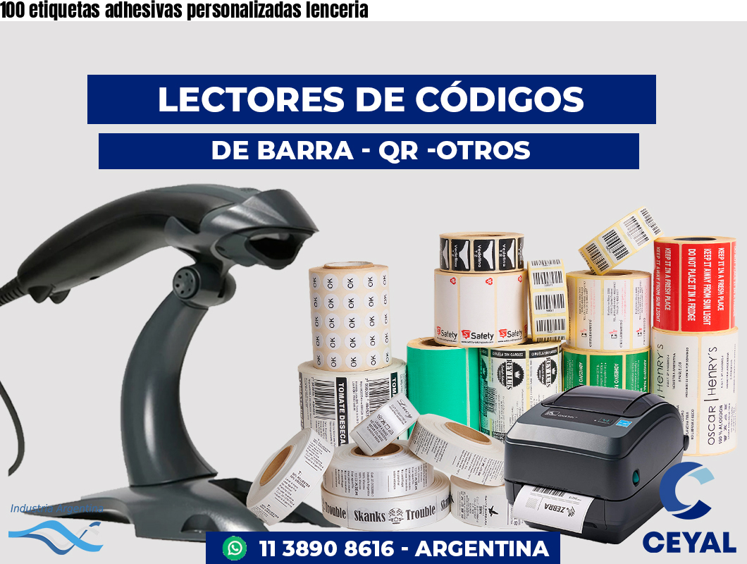 100 etiquetas adhesivas personalizadas lenceria
