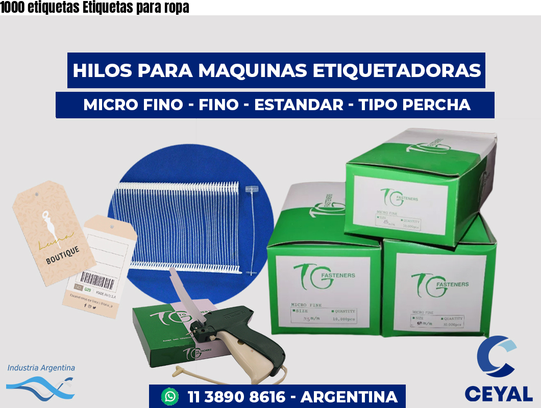 1000 etiquetas Etiquetas para ropa
