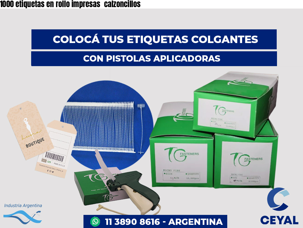 1000 etiquetas en rollo impresas calzoncillos