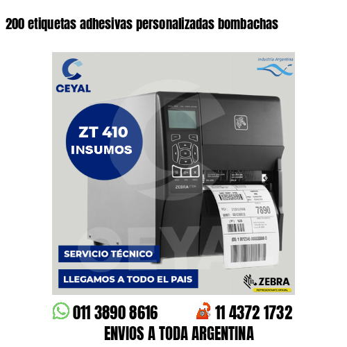 200 etiquetas adhesivas personalizadas bombachas