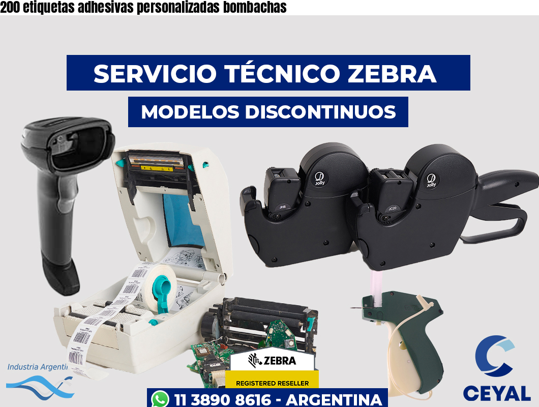 200 etiquetas adhesivas personalizadas bombachas