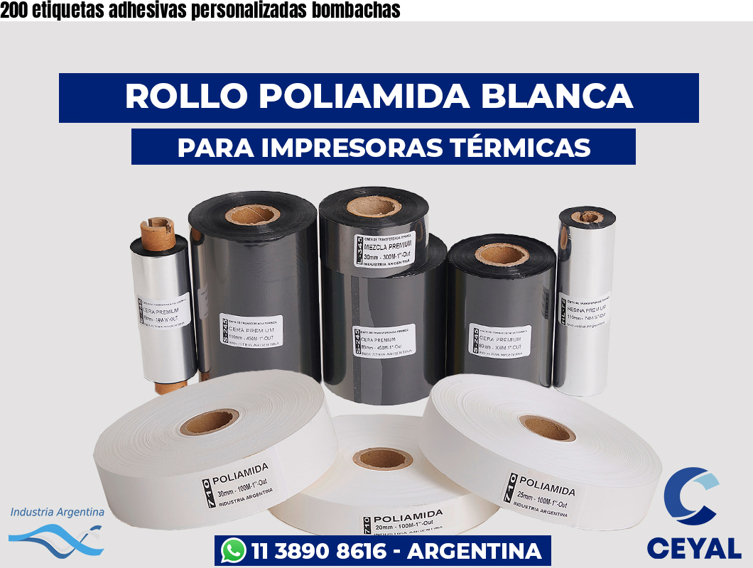 200 etiquetas adhesivas personalizadas bombachas