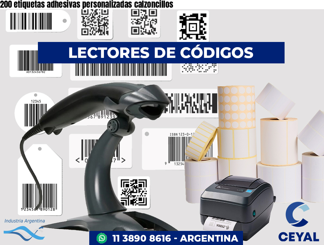 200 etiquetas adhesivas personalizadas calzoncillos