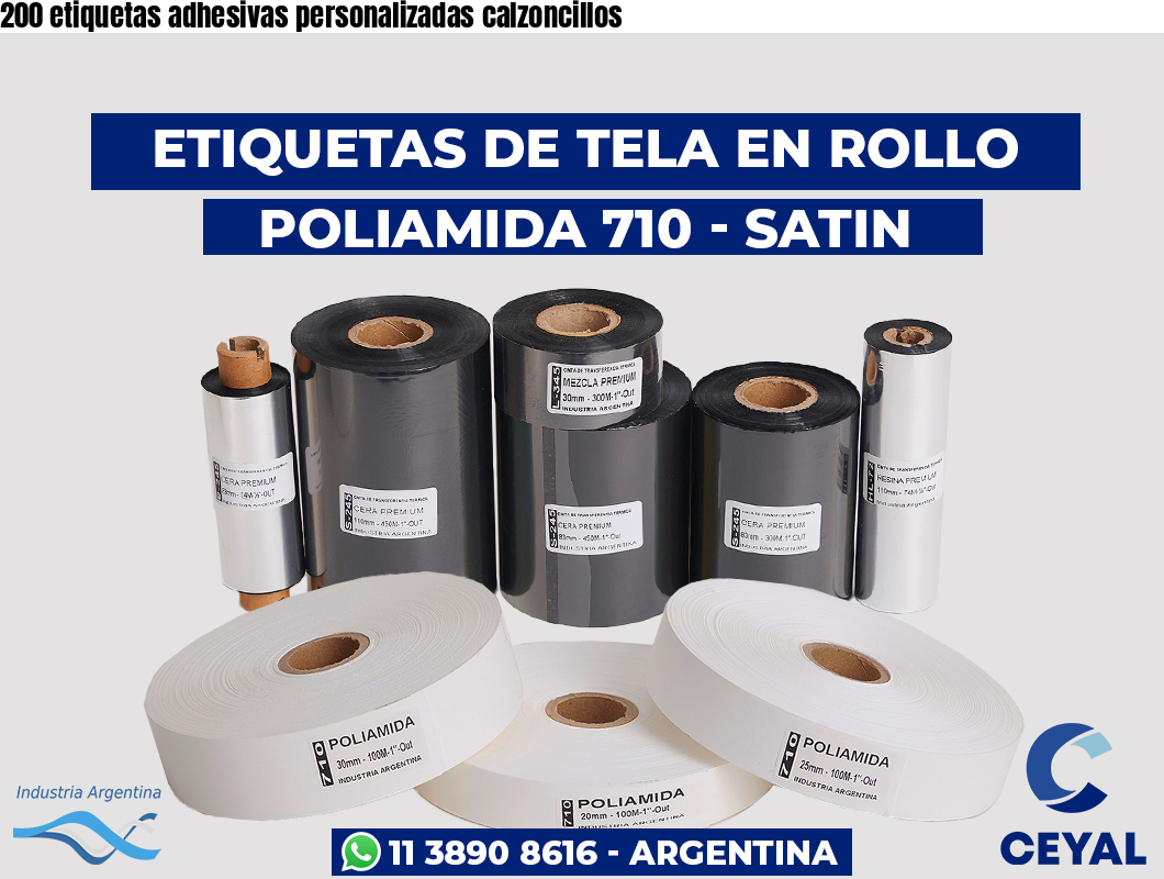 200 etiquetas adhesivas personalizadas calzoncillos