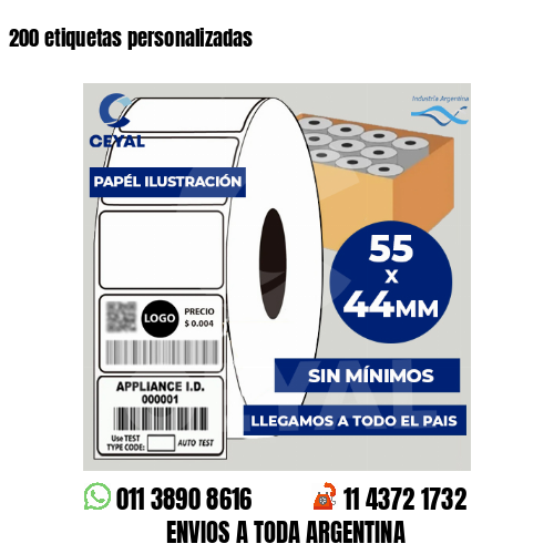 200 etiquetas personalizadas