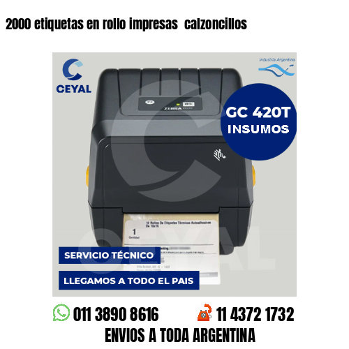 2000 etiquetas en rollo impresas  calzoncillos
