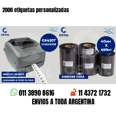 2000 etiquetas personalizadas