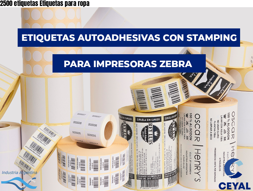 2500 etiquetas Etiquetas para ropa