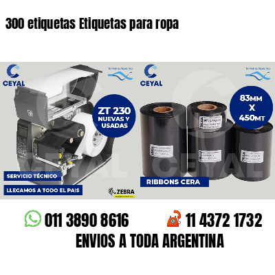 300 etiquetas Etiquetas para ropa